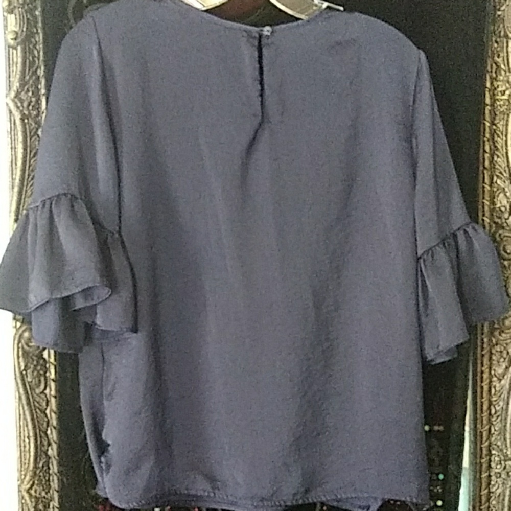 Adorable Navy Ruffles Top - Picture 4 of 4